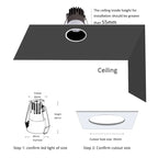 2-Pack 3W 5W COB LED Downlight 35mm Cutout 24° UGR13 CRI 90+ Triac Dimmable