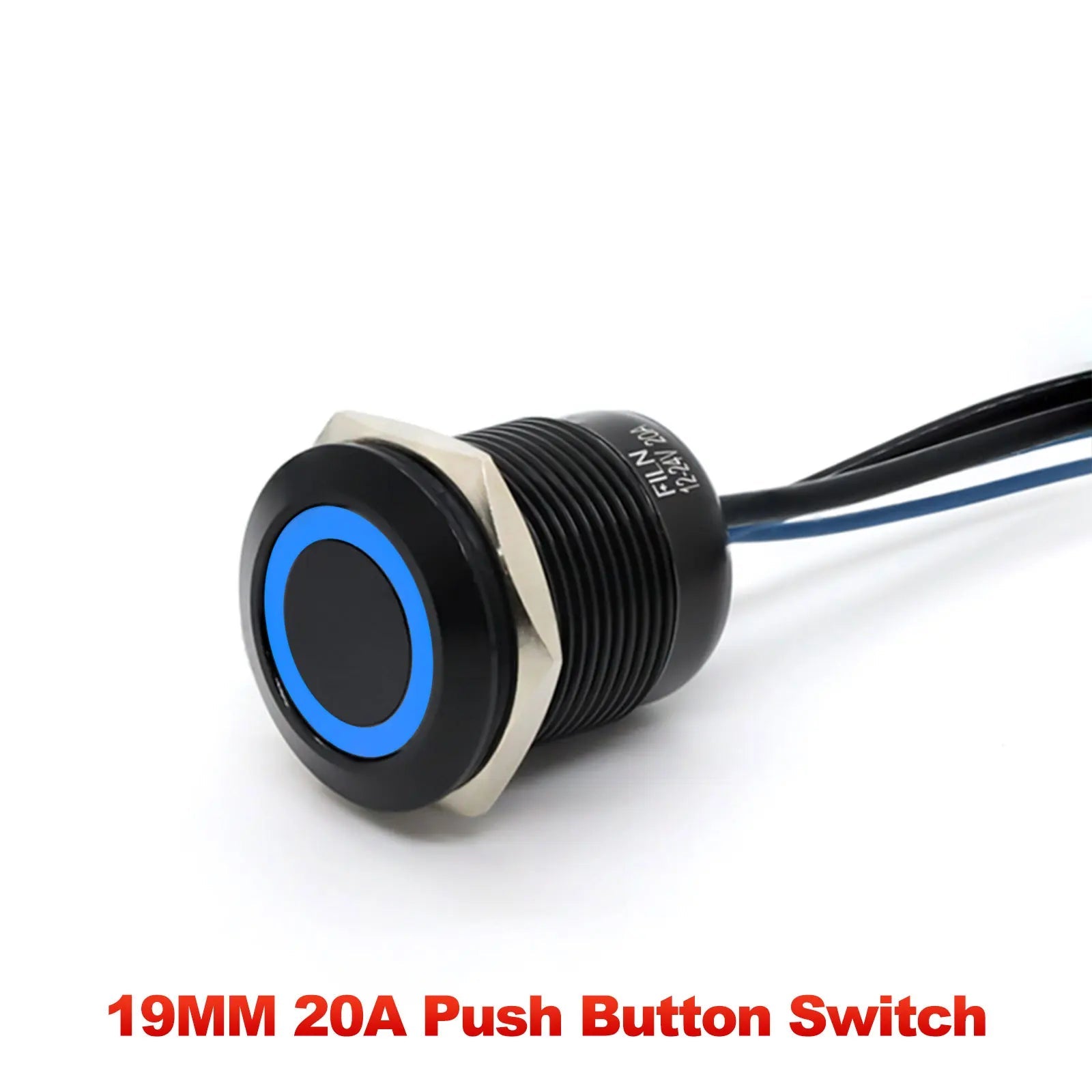 IP66 Waterproof Stainless Steel Push Button Switch 19mm 22mm 20A Momentary or Latching LED 12V 24V 110V 220V 20cm Wire 5 Colors
