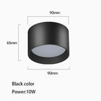 LED Surface Mounted Downlight 7W 10W Aluminum No Cut Hole Required AC 90-260V 90mm x 65mm Living Room Bedroom White Black