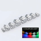 CKCTINNER Stainless Steel LED Push Button Switch 12 16 19 22mm Self-Lock Self-Reset NO NC
