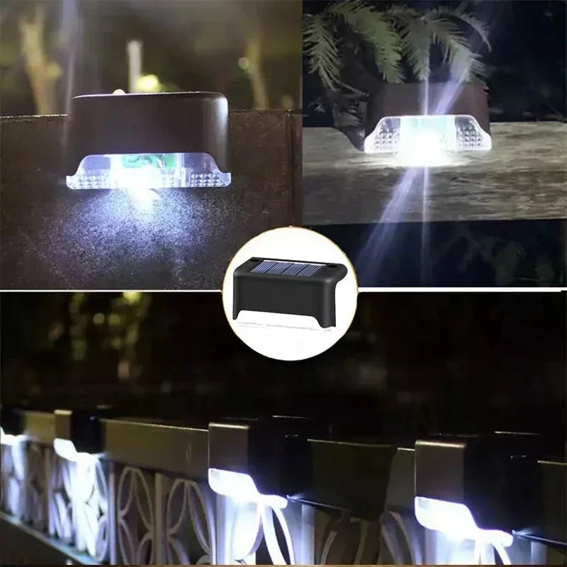 Solar LED Step Deck Lights Outdoor Waterproof IP66 Stair Garden Path Lamp