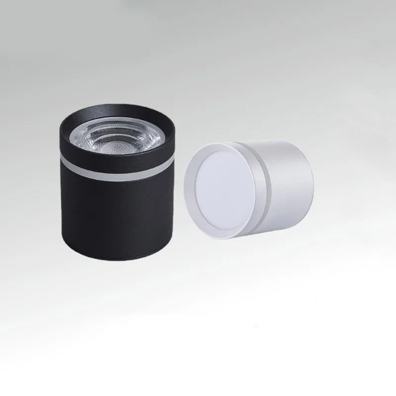 Dimmable COB LED Cylinder Ceiling Downlight 5W 7W 9W 12W 15W 18W Forged Aluminum Knob Switch 45 Degree Adjustable AC 110-220V