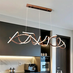 Modern Linear Alloy Acrylic Pendant Chandelier 130-200cm 80-150W Dimmable Remote AC 90-265V
