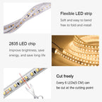 IP67 LED Strip Light 120 LEDs/m SMD2835 9-13W/m CRI 80+ DC 12V 24V 3-Color Waterproof