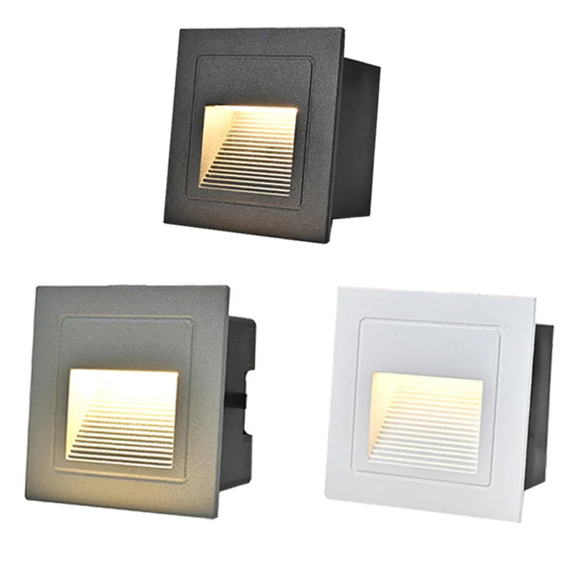 Dimmable LED Recessed Step Stair Wall Light 3W 5W 10W Up Down AC85-265V DC12V Black White