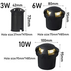 IP68 LED Underground Ground Light 3W 6W 10W AC 85-265V or DC 12V 120 Degree 100 lm/W Aluminum Garden Path Landscape Single Pack