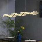 Modern Linear LED Pendant Chandelier 30-80W Gold Ironware Acrylic 4-Mode AC 90-265V