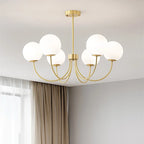 Modern LED Pendant Chandelier Iron Glass Brushed Stainless Plated Multi Head Touch Switch AC 90-260V Living Room Dining Room