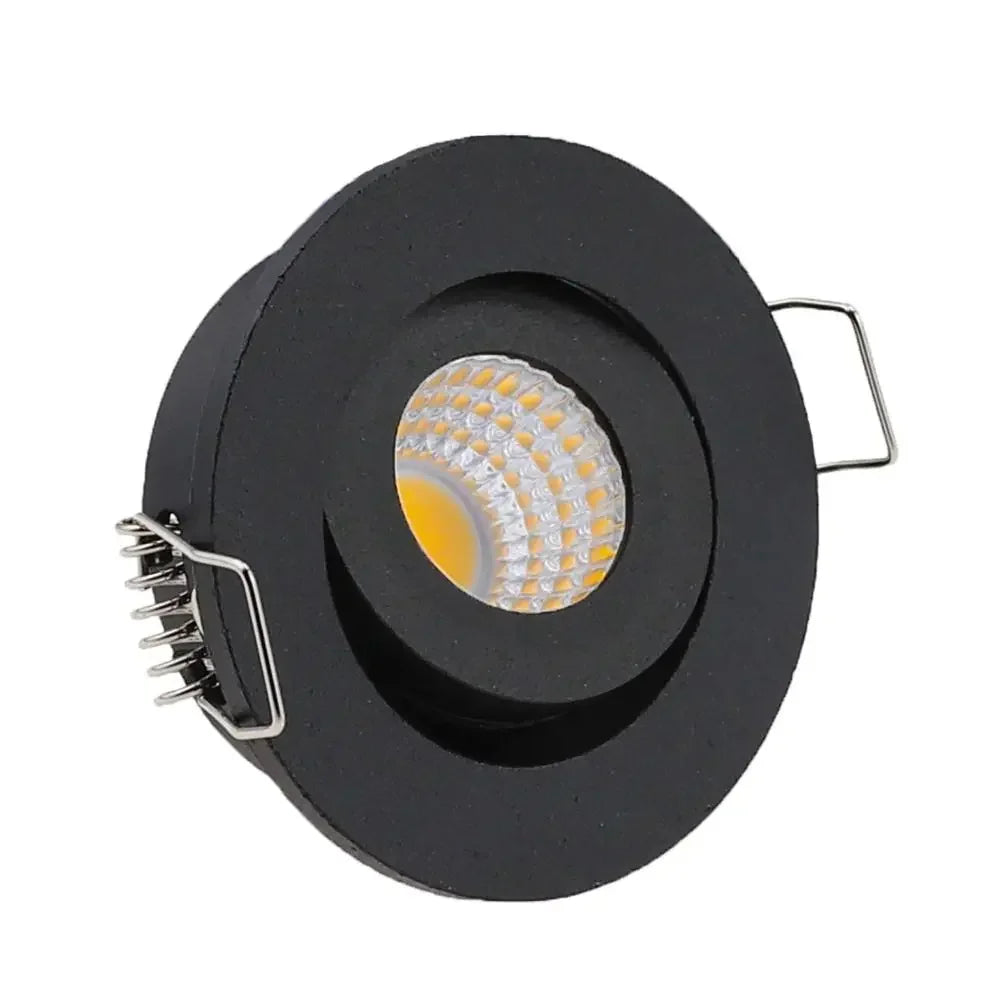 IP65 COB LED Recessed Downlight 3W 60 Degree 280lm CRI 80 D50 x H20mm 42mm Cutout Dimmable AC 85-265V or DC 12V Warm White Natural White Cool White