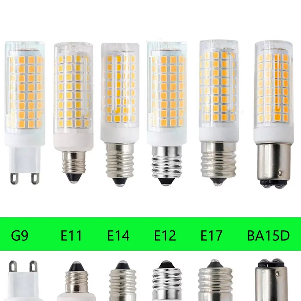 Dimmable LED Corn Bulb 9W 850lm G4 G9 E12 E14 E17 BA15D Epistar SMD2835 110-220V