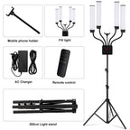 80W LED Beauty Ring Light 448 LEDs 3000-6500K Bi-Color Dimmable Gooseneck Tripod USB Remote