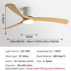 DC Motor Ceiling Fan with Light 38 46 56 Inch 3 Blade Remote Control AC 110-220V