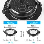 IP65 Waterproof LED Recessed Downlight 5W 9W 12W 15W 18W Black Dimmable 110-230V