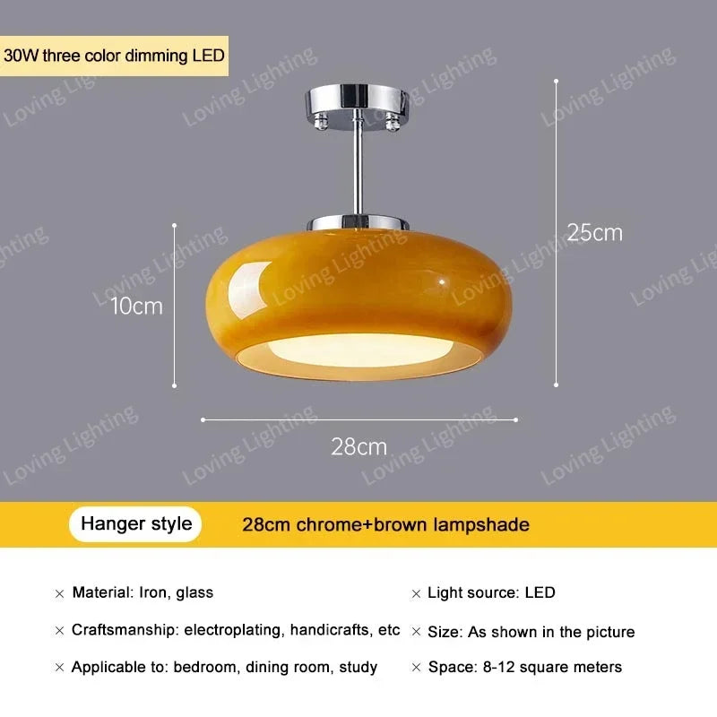 Vintage Glass LED Pendant Chandelier Gold Metal Single AC 90-260V Bedroom Dining Room