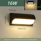 IP66 LED Outdoor Wall Light 16W 30W Radar Motion Sensor AC 85-265V Porch Garden Balcony