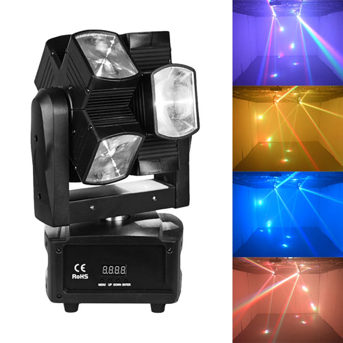 100W RGBW Moving Head Stage Light 8x10W 4-in-1 DMX 10/21CH 360° AC 90-240V 3.75kg
