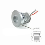 IP65 Mini LED Recessed Downlight 1W 3W DC 12V 90 lm/W 25 30 60 or 120 Degree Aluminum Silver Warm White Natural White Cool White Red Green Blue RGB Cabinet Stair