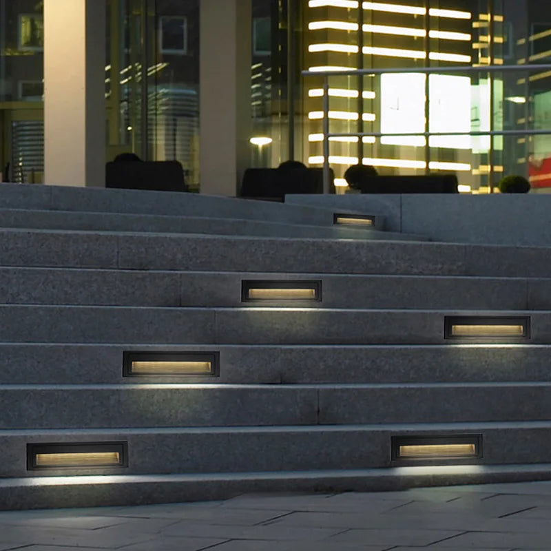 Dimmable LED Recessed Step Stair Wall Light 3W 5W 10W Up Down AC85-265V DC12V Black White