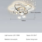 Modern Oval LED Pendant Chandelier Iron Acrylic Black Gold White Dimmable Remote AC 85-265V