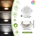 2-Pack LED Recessed Downlight 6W-24W 3-CCT AC 100-240V Ceiling Spot Warm Natural Cool White
