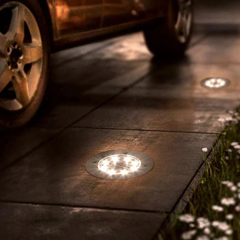 Solar LED Ground Light IP65 Waterproof Aviation Aluminum 5W Auto Dusk-to-Dawn Garden Path