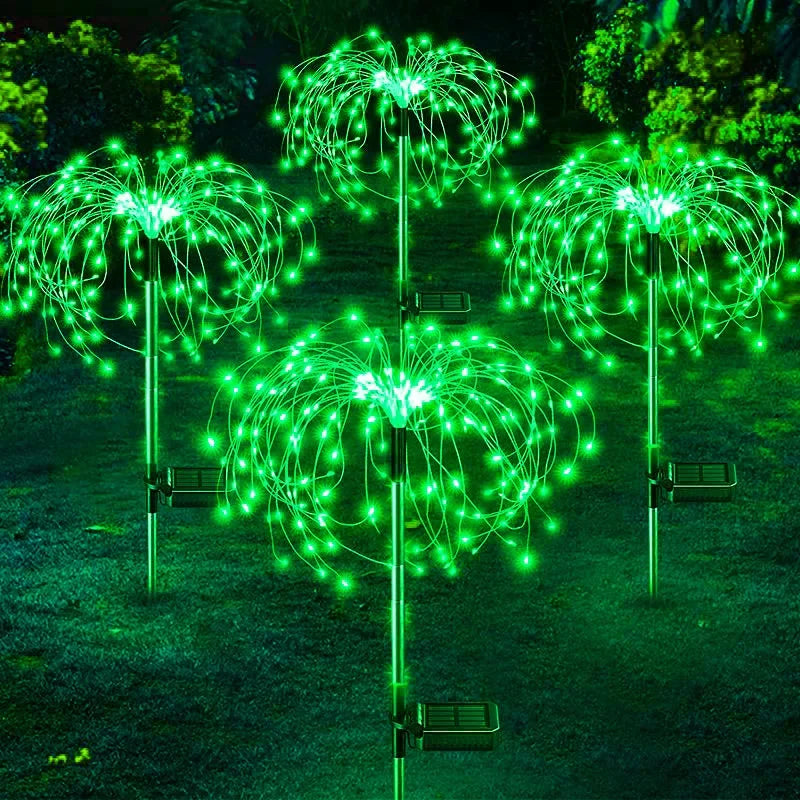 Solar LED Firework Dandelion Garden Stake Light IP68 Waterproof Stainless Steel ABS Colorful Outdoor Lawn Landscape Decor