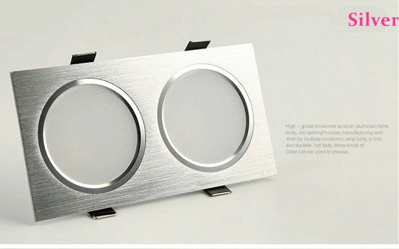 Dimmable Anti-Glare COB LED Recessed Downlight 14W 20W 24W Dual Head Epistar 85-265V
