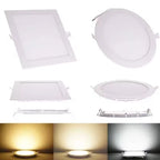 Ultra-Thin LED Recessed Panel Downlight 3W 4W 6W 9W 12W 15W 25W Round Square 85-265V