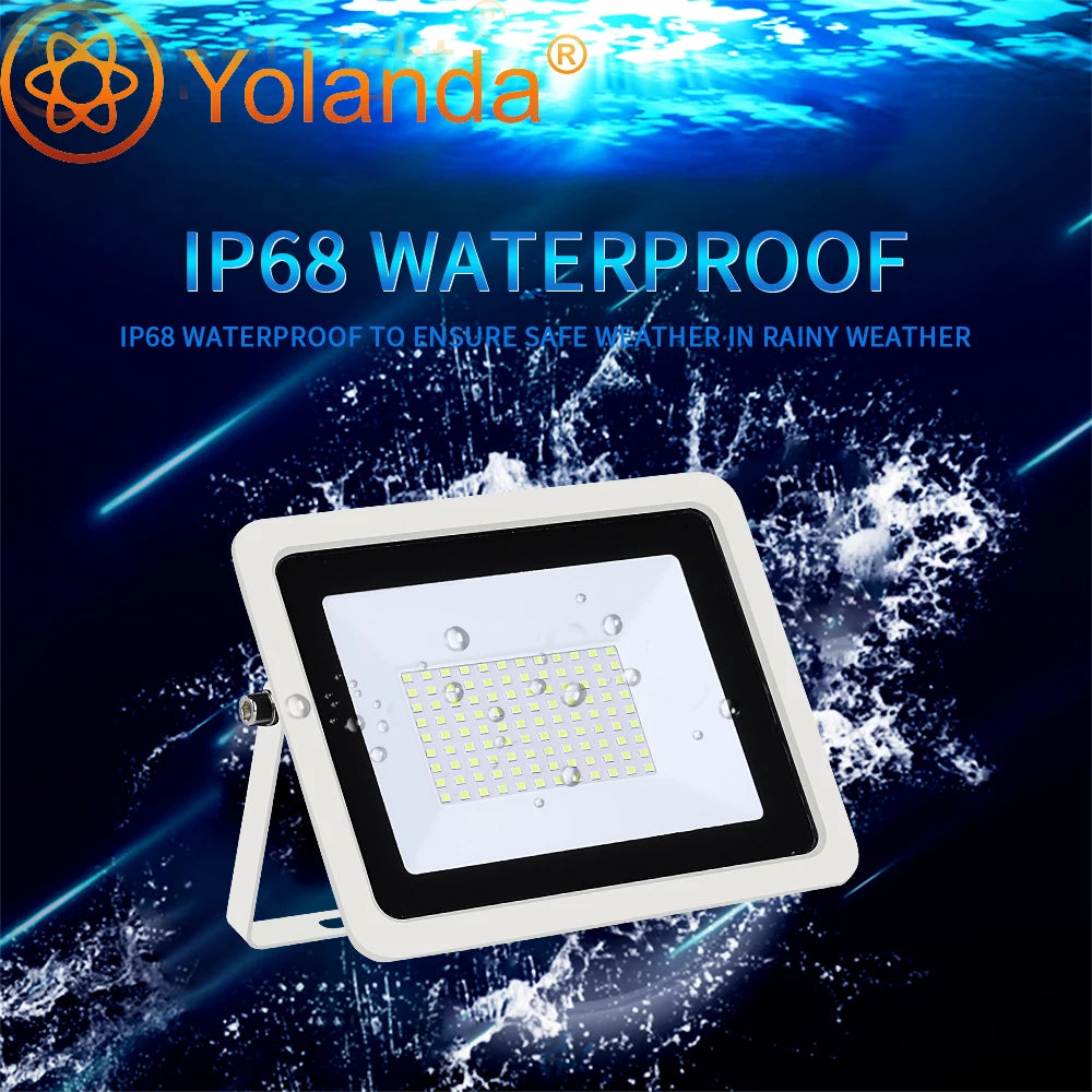 LED Flood Light 10W 20W 30W 50W 100W IP68 120° AC 110-240V Die-Cast Aluminum Black Shell