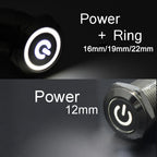 Metal LED Push Button Switch 12 16 19 22mm IP65 Self-Reset Self-Lock 5A 250V CE RoHS CCC