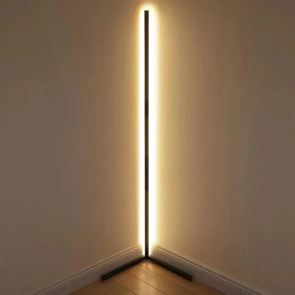 LED Corner Floor Lamp 16-20W DC 12V AC 100-240V 142cm 5050 120 LED Touch Switch Aluminum Iron Acrylic White Black Warm White Cool White Remote