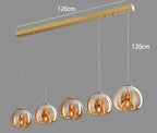 Modern Glass Ironware LED Pendant Chandelier 1 3 5 Heads 9-45W 3-Mode AC 90-240V