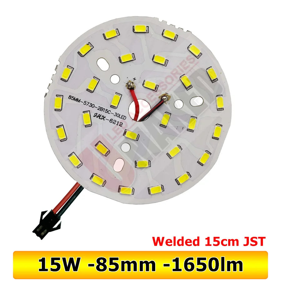 10-Pack SMD5730 LED Lamp Board 3W-24W JST Pre-Welded Connector 32-100mm Warm Natural Cool