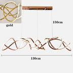 Modern Linear Alloy Acrylic Pendant Chandelier 130-200cm 80-150W Dimmable Remote AC 90-265V