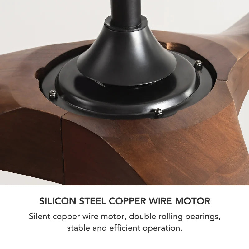Nordic Industrial Ceiling Fan with LED Light DC Motor 42 52 60 70 Inch Remote Control