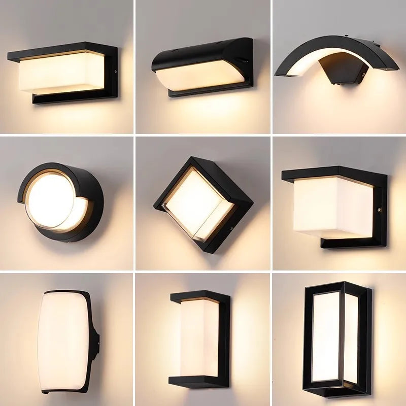 20W IP65 LED Outdoor Wall Lamp Radar Motion Sensor 3-6m AC 85-265V Black Porch Garden