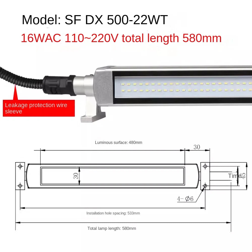 IP67 Explosion-Proof LED Machine Tool Work Light 6W-20W 720lm 360° Rotation DC 24V AC 110-250V