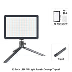 8/12 Inch LED Photography Video Panel Light 12W 15W 1700lm CRI 85+ 2800-7000K 5V USB-C Tripod