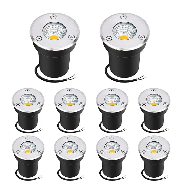 4-Pack IP66 LED Underground Buried Light 5W 10W 15W AC 85-265V DC 12V CRI 80+ Garden Path