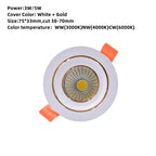 Dimmable Mini COB LED Recessed Downlight 3W 5W Epistar 45° CRI 85+ 95-110lm/W AC 85-265V