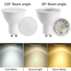 GU10 LED Spotlight Bulb SMD 2835 3W 6W 9W 12W 38 or 120 Degree Beam Angle CRI 80 AC 220V Energy Saving