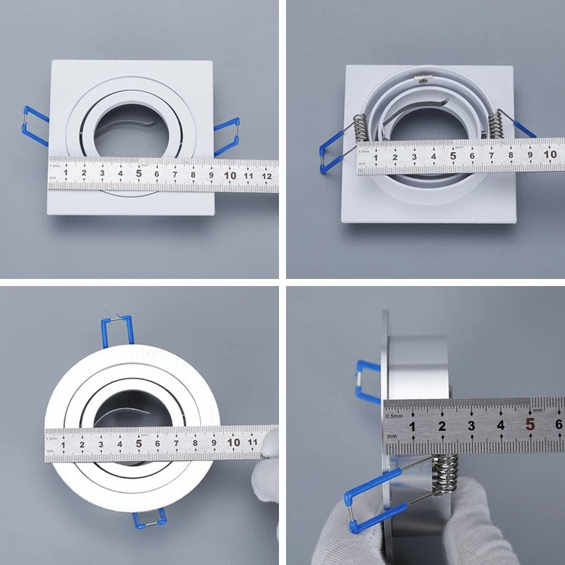 5-Pack Adjustable GU10 MR16 Spotlight Mounting Frame 80-85mm Cutout Black White Silver 5W LED