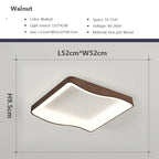Nordic Wood Grain LED Ceiling Light Dimmable Remote Control 42cm 52cm Acrylic Iron Surface Mount AC 90-260V Bedroom Living Room