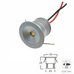IP65 Mini LED Recessed Downlight 1W 3W DC 12V 90 lm/W 25 30 60 or 120 Degree Aluminum Silver Warm White Natural White Cool White Red Green Blue RGB Cabinet Stair
