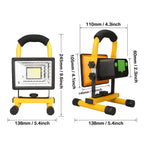 60W Rechargeable Portable COB LED Work Light 3000lm IP65 3-Mode Emergency 360° Floodlight