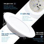 LED Recessed Downlight 5W 9W 12W 15W 18W Epistar DC12V DC24V AC110-220V 120° 2-Year
