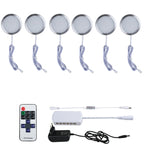 Under Cabinet LED Puck Light 2W DC 12V RF Remote Dimmable Linkable Aluminum PMMA Lens Kitchen Showcase Wardrobe Multi Pack