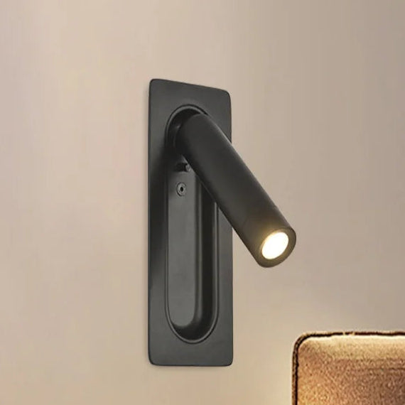 Recessed LED Reading Wall Lamp 3W 35 Degree USB 5V 2.1A Charging Port Toggle Switch Aluminum 80 x 40 x 185mm AC 85-265V Bedroom Hotel Black Copper