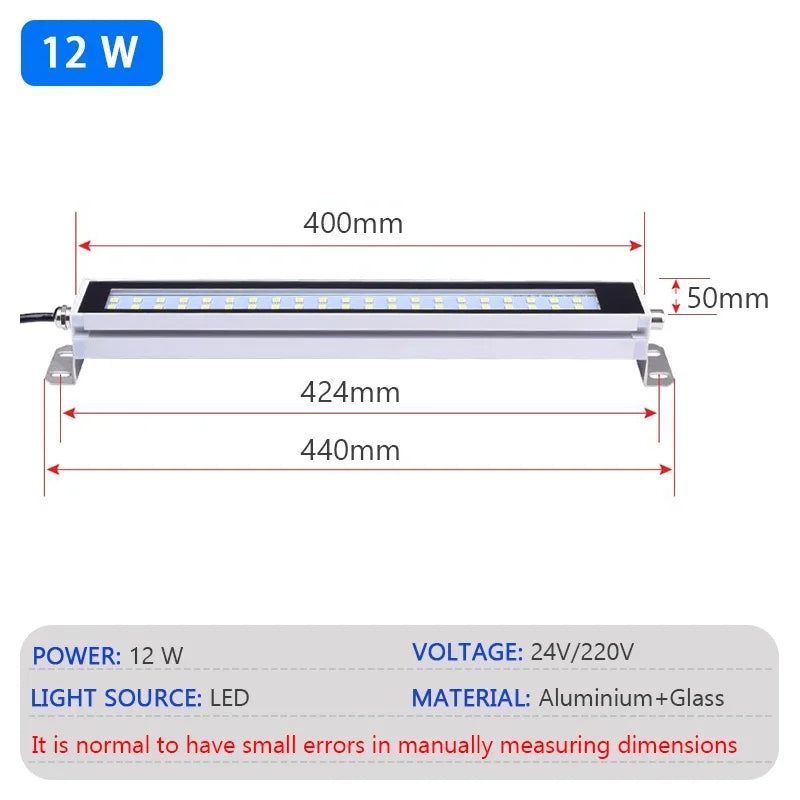 IP67 LED Machine Work Light 5W 10W 12W 15W Waterproof Oil-Proof DC 24-36V AC 110-220V CNC