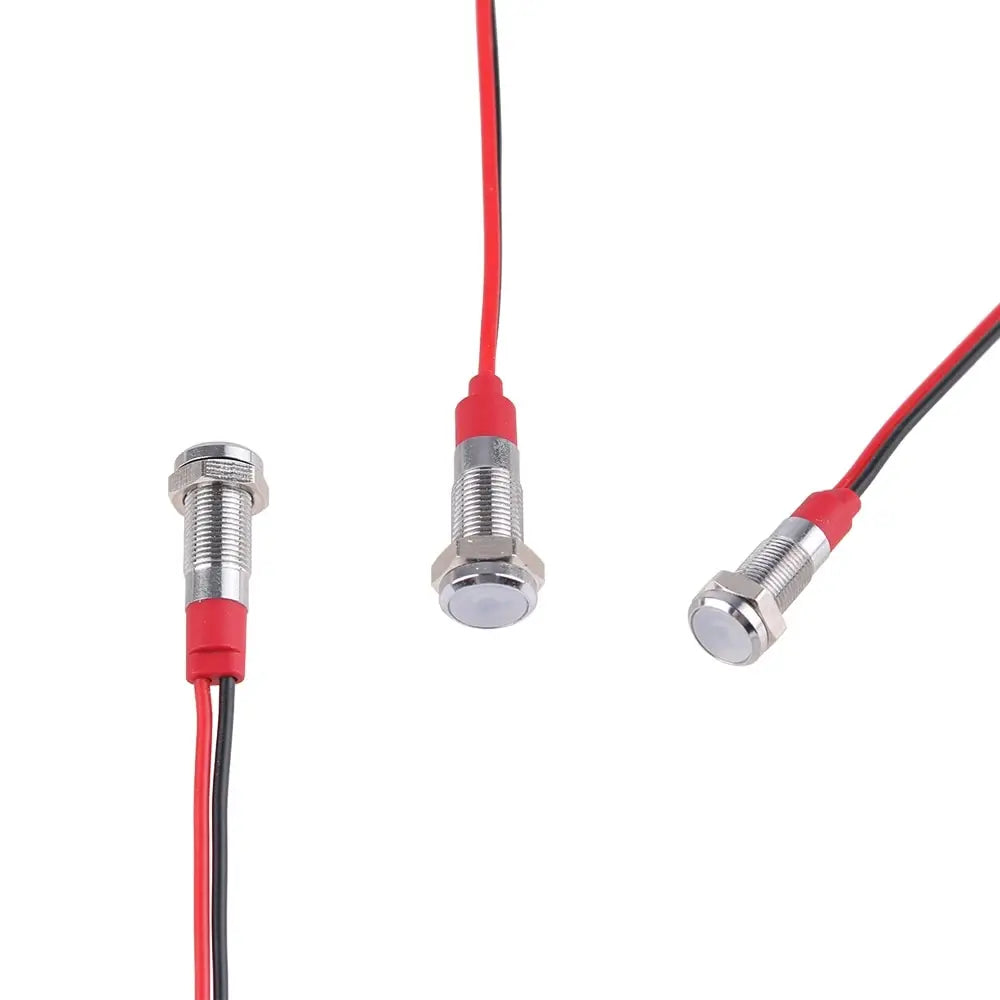 6mm LED Metal Indicator Light DC 3V 5V 6V 12V 24V AC 220V Waterproof Red Yellow Blue Green White